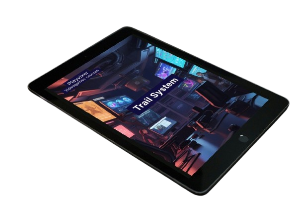 Tablet with a colorful display on a white background